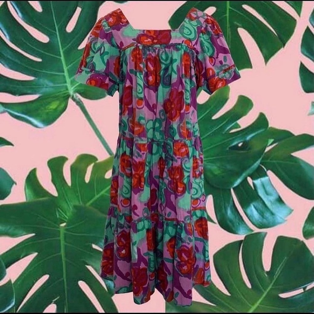 Vintage 80's Floral Housedress - 100% Cotton - image 1